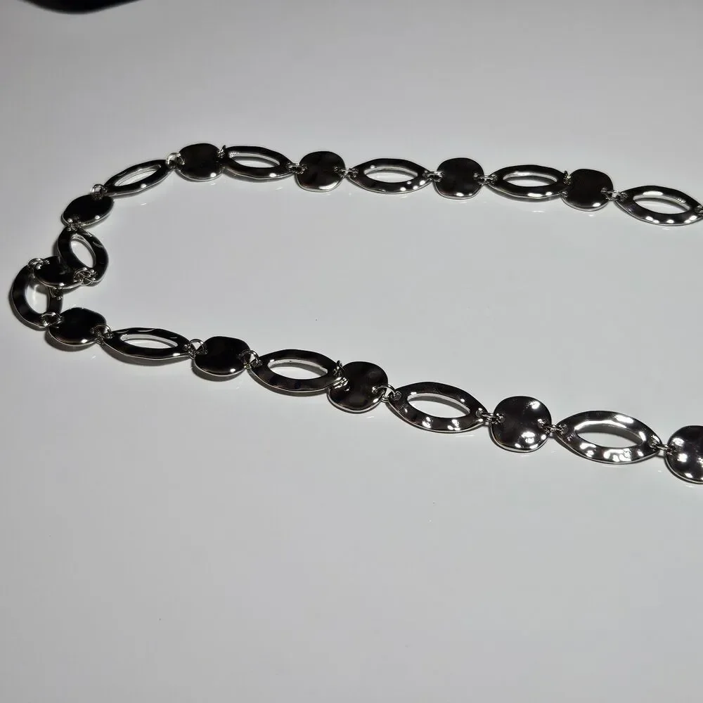 Time And Tru Silver Tone Chunky Chain Necklace 36